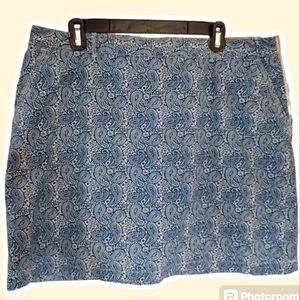 Docker Blue Paisley Skort Sz 14